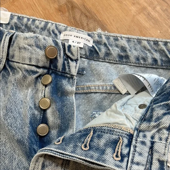 New Good American Good Boy Vintage Inspired High Waist Straight-leg Jeans 27/4 - Picture 4 of 7